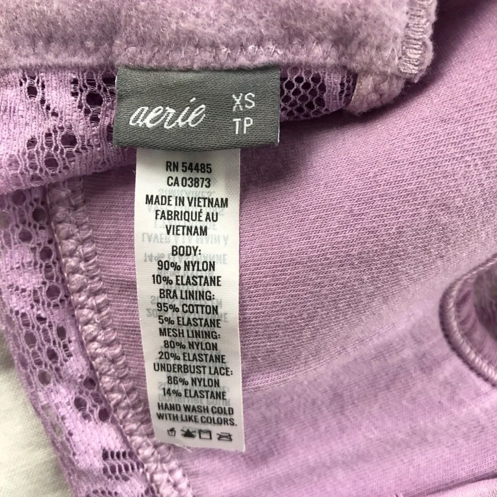 Aerie Purple Violet lace Bralette with adjustable straps & closure. Feminine XS - Picture 4 of 8